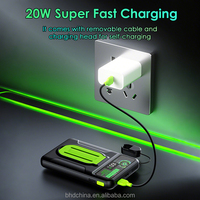Batterie externe magnétique 10000mAh avec ventilateur de refroidissement, charge sans fil 15W, chargeur rapide avec écran LED RGB