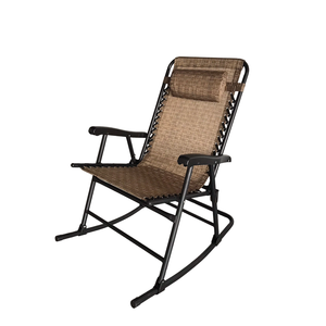 Mecedora plegable de metal de gravedad cero para acampada con almohada y reposabrazos para playa al aire libre junto a la piscina patio jardín interior - Product Image 2