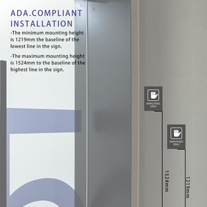 Letrero de señalización ADA para solo personal, letrero braille de puerta de diseño moderno para solo área de empleados - Product Image 3