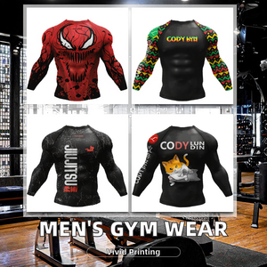 Conjuntos Deportivos de Compresión Ecológicos Personalizados Unisex, Camiseta de Manga Larga de Poliéster/Nailon para Deportes de Combate como BJJ - Product Image 2