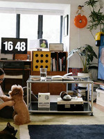 Table basse modulable et portable, écologique, style minimaliste moderne, en fer et verre, double couche, carrée, avec rangement, pour salon