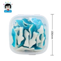 Fabriek Direct 5G Blauwe En Witte Haai Diervormige Gummy Snoepjes Fruitige Smaak Bulk Gummy