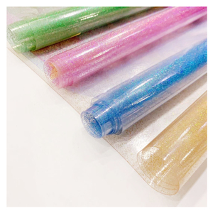 0.5MM doux clair paillettes TPU brillant gelée <span class=keywords><strong>Transparent</strong></span> étincelle brillant plastique vinyle <span class=keywords><strong>tissu</strong></span> pour bricolage boucles d'oreilles cheveux arcs sacs portefeuilles - Product Image 1