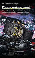 LILUOKE 9003 Nouvelle montre à quartz multifonction avec bracelet en caoutchouc pour hommes Montre de sport étanche avec calendrier lumineux pour hommes