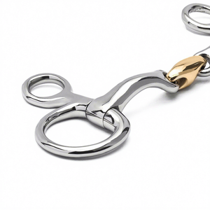 Baucher Snaffle - Bocado de cobre para caballo, de acero inoxidable, con junta lisa, de 5 pulgadas, pulido, para entrenamiento de equitación - Product Image 2