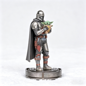 Figurine de collection en résine de chasseur de primes et bébé extraterrestre de science-fiction, modè<span class=keywords><strong>le</strong></span> décoratif pour adultes, en boîte - Product Image 2
