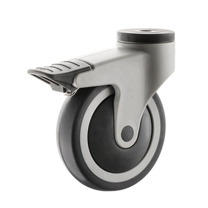 4IN 5 Zoll drehbar zwei Schloss Position Krankenhaus bett Rolle TPR Rad 100mm 125mm Medical <span class=keywords><strong>Caster</strong></span> Medical Appliance Patienten bett Räder - Product Image 2