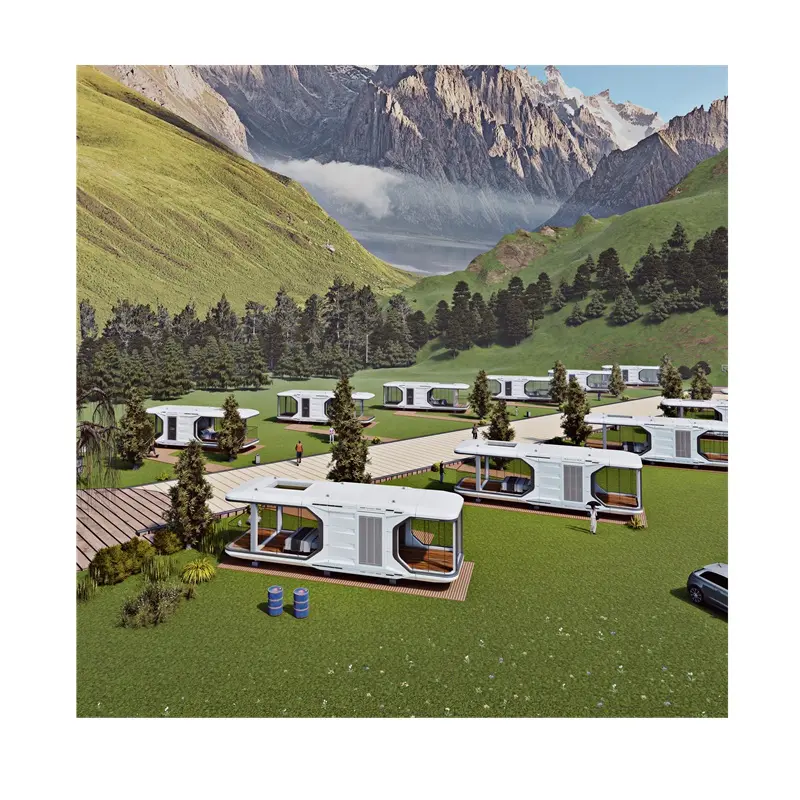 Case prefabbricate moderne di lusso case da campeggio casa con Capsule solari