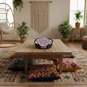 Sous-verre en céramique Mandala, nouveau, absorbant, pour café, thé, bière, classique, séchage rapide, résistant à la chaleur, écologique, tapis, coussinets - Product Image 5