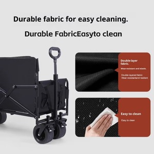Carrello da Campeggio Pieghevole a Quattro Ruote in Acciaio per Esterni, con Seduta Reclinabile per Picnic e Campeggio - Product Image 3