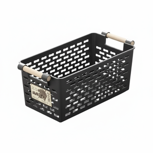 Panier de rangement à poignée fantaisie noir - Product Image 1