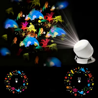 Projecteur LED Rotatif Dynamique pour Maison Intelligente, Projecteur de Lumières Océaniques Rechargeable, Luminosité Réglable, Alimentation USB