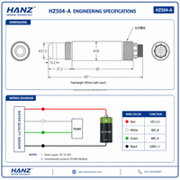 Sensor de Oxígeno Disuelto HANZ de Aleación de Titanio Completa, Sonda ODO RS485 Modbus para 60m de Profundidad, para Acuicultura en Jaulas Oceánicas y RAS en Aguas Profundas