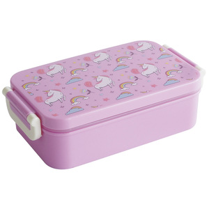 Customized <b>Lunch</b> <b>Box</b> Plastic 501-800Ml Microwave Safe For Children Rectangle Shape With Unicorn Design - Product Image 1