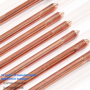 Tige de terre en acier plaqué cuivre Copperweld pour protection contre la foudre, avec âme en acier et couche de cuivre, Marque YY, OEM, Prix usine - Product Image 1