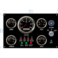 335*200mm 4KRPM 10Bar Noir Marine Boat Instrument Engine Gauge Panel IP67 Étanche 316L Acier inoxydable