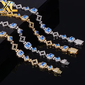 Hip Hop Fine Jewelry 11MM Gold Plated Iced Out Four Leaf <b>Clover</b> 5A Zircon Mens Cuban Link Chain <b>Bracelet</b> Bangles Necklace - Product Image 5
