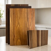 Snijplank Bibliotheek Decoratieve Keukenplank Collectie Bundel met Presentatiehouder Premium Acacia Hout