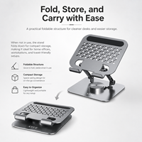 Support de téléphone et de tablette en alliage d'aluminium de bureau pratique et portable en gros support en métal rotatif pliable pour iPad et ordinateur portable