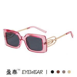 Lunettes de soleil carrées Yingtai, monture en plastique et métal, protection UV400, unisexes, mode - Product Image 5