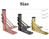 Patas de Muebles Metálicas Doradas, Patas Lisas de Alambre para Sofá, Patas en Forma de Bambú, Patas de Repuesto para Silla de Gabinete con Placa de Montaje