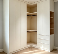 Système de dressing modulaire, armoire d'angle moderne blanche, armoire de rangement personnalisée pour chambre à coucher
