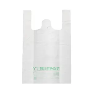 Custom eco friendly cornstarch biodegradable t shirt bags bio compostable organic plastic shopping bag