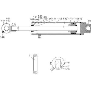 กระบอกไฮดรอลิกแบบปรับเอียง Doosan Daewoo รุ่น D50G D70G ขนาด 5-7 ตัน สำหรับรถยกเครื่องยนต์เบนซิน - Product Image 5