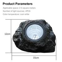 Lampe en pierre de capteur de mouvement de lumières de roche de jardin de simulation lumière solaire LED imperméable extérieure pour le jardin