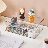 Boîte de rangement en plastique à compartiment transparent robuste avec couvercle Bac et boîte de rangement transparents multifonctions