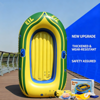 Kayak gonflable robuste 1-2 personnes - Plancher pneumatique antidérapant, bateau à rames résistant à l'usure pour la pêche et la dérive