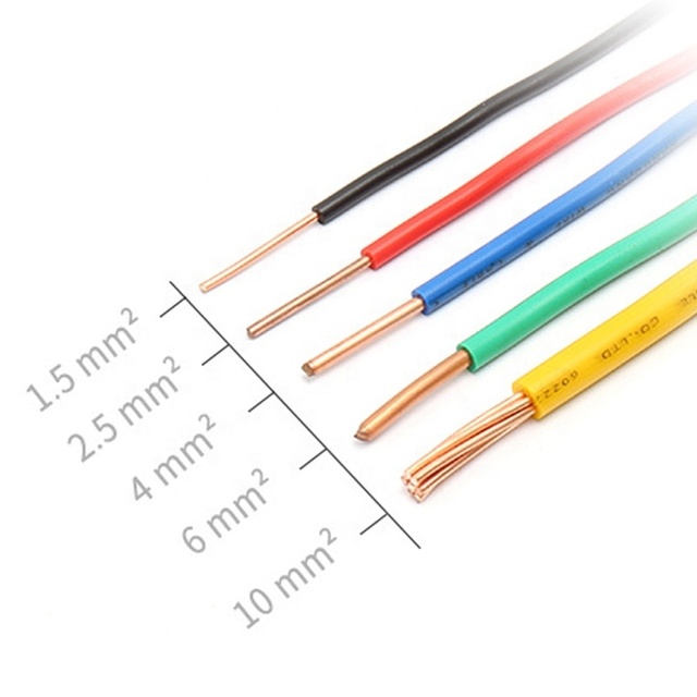 Electrical PVC Flexible Copper Wire 3mm/6mm Single Core BV THN THHN VDE CE SAA for 450/750V Roll