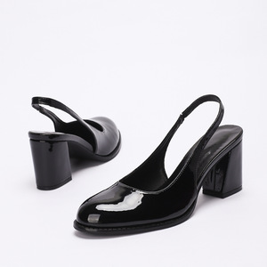 Nuevos <span class=keywords><strong>Zapatos</strong></span> de Trabajo Cómodos de Tacón Cuadrado para <span class=keywords><strong>Mujer</strong></span>, de <span class=keywords><strong>Charol</strong></span>, con Punta Redonda, Cierre Deslizante y Estilo Slingback, Ideales para Verano y Otoño - Product Image 6