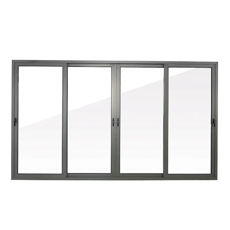 Ventana deslizante de aluminio, puertas y ventanas de vidrio, color champán, bronce