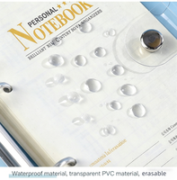 Protège-cahiers A5 A6 A7 transparents en PVC motif marguerite mignonne avec fermeture à bouton-pression pour classeurs à 6 anneaux et agendas