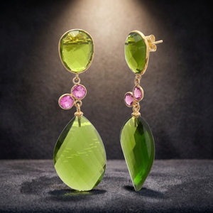 ต่างหูเงินแท้ทำมือประดับพลอยควอตซ์แฟชั่นโบโฮสุดอินเทรนด์ - Product Image 3