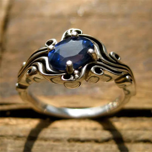 Anello Vintage Stile Onda, Accessorio Elegante Ispirato all'Oceano per Uso Quotidiano Femminile - Product Image 2
