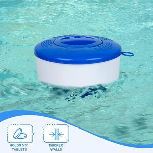 Distributeur de chlore flottant avec 4 orifices de débit réglables pour le traitement de l'eau des piscines, spas, bains à remous et fontaines (1 pouce) - Product Image 1