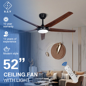 Ventilateur de plafond LED dimmable 18W en acrylique avec télécommande, prix de gros, pour salle à manger, salon, bureau, usage domestique intérieur - Product Image 1