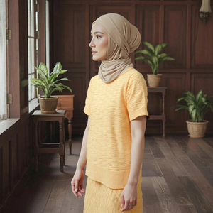 Borong Baju Kurung Moden, Robe Moderne à Imprimé Floral, Broderie, Sans Repassage, Soutien-Gorge Intégré, Fibre de Polyester, Raya 2025, En Stock, Prix d'Usine - Product Image 4