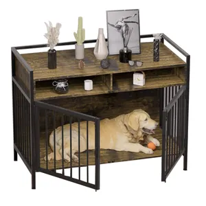 Casa de gaiola para cães, móveis para animais de estimação, canil, gaiola de madeira para cães, mesa de madeira, novo design