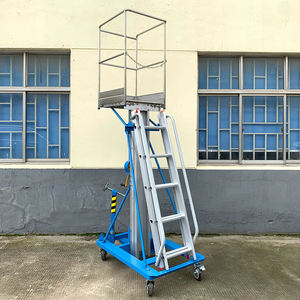 Yüksek kaliteli el krank tırmanma dikey alüminyum alaşımlı asansör küçük mobil asansör tek direk hava çalışma kaldırma platformları - Product Image 1