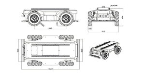 200kg tải trọng Ackerman AGV Chassis, có thể xe buýt kiểm soát với Ros điều khiển cho tự động chuyển hướng AGV AMR Robot tùy chỉnh ai Robot - Product Image 5