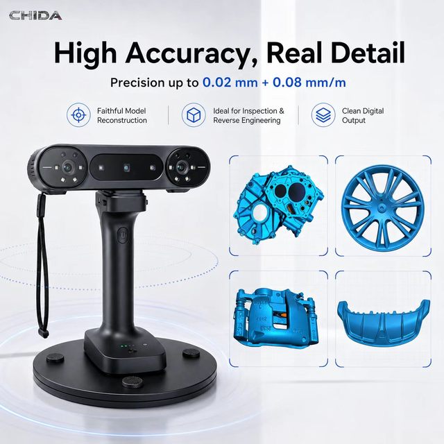 3D High-precision Portable Blue Light Scanner Suitable for Industrial Modeling of Automotive Design in Consumer Electronics