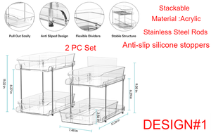 Hot Sale 2-Tier Multifunctional Clear Plastic <strong>Sink</strong> Organizers PET Kitchen Cabinet <strong>Drawers</strong> Bins for Food Storage Double <strong>Pullout</strong> - Product Image 6