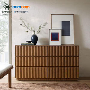 JIAMEIJIA Cassettiera Moderna in Legno con 6 Cassetti, Mobile Contenitore con Texture Ondulata - Product Image 1