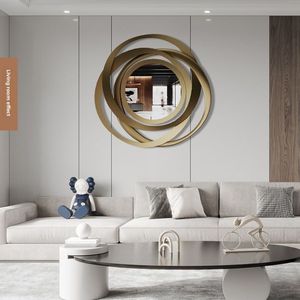 Specchio Artistico Tridimensionale <span class=keywords><strong>in</strong></span> <span class=keywords><strong>Ferro</strong></span>, Decorazione da Parete Moderna e Lussuosa per Soggiorno, Camera da Letto, Ristorante, Ingresso - Product Image 3