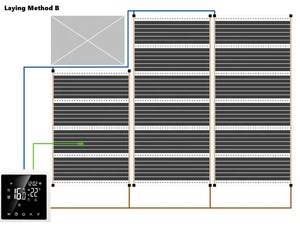 Pellicola di riscaldamento grafene lontano infrarosso 50cm 200W flessibile eco-friendly sensore NTC controllo termostato per sistemi di riscaldamento a pavimento 230V - Product Image 4