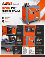Machine à cintrer les étriers en acier au carbone automatique à haute productivité 380V, personnalisée en usine, GF28 CNC ZUJI, moteur 4kW
