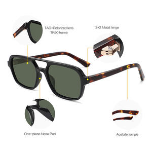 Lunettes de soleil polarisées haut de gamme à monture étroite UV400, monture TR90, branches en acétate, unisexe, protection solaire, pêche, sorties - Product Image 5
